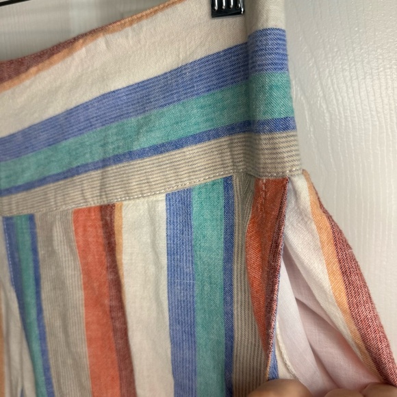 Cato Multicolor Striped Wide Leg Pants Linen Blend Size Large NWT - Picture 3 of 11